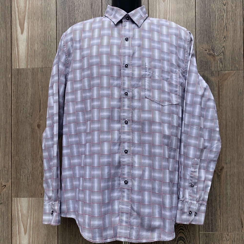 SOLD! Tasso Elba Slim Fit Plaid button Down